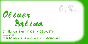oliver malina business card